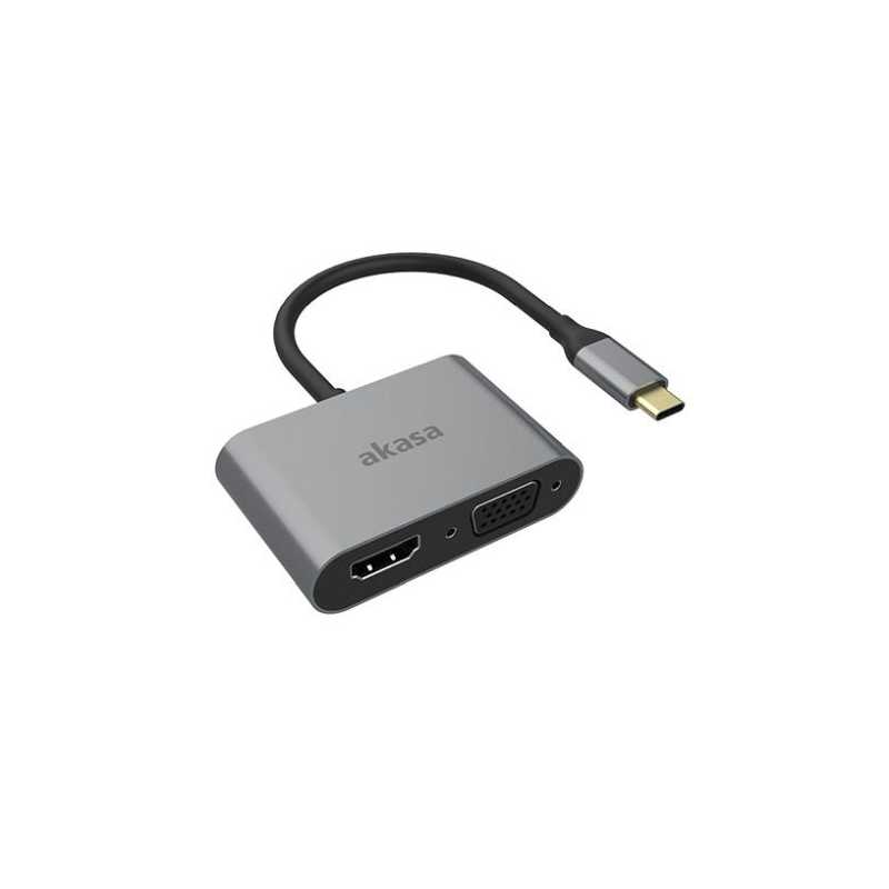 Akasa USB-C to HDMI & VGA 2-In-1 Adapter