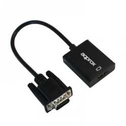 Approx (APPC25) VGA to HDMI Cable Adapter with Audio Converter, 20cm, Black