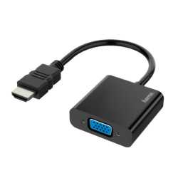 Hama HDMI Male to VGA Female Converter Cable with Audio 3.5mm Jack, 15cm, Black, 10 Year Warranty