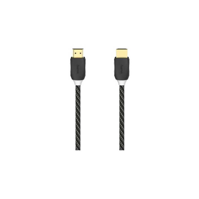 Hama High Speed HDMI Cable, 1.5 Metre, Supports 4K, Braided Jacket, Gold-plated Connectors