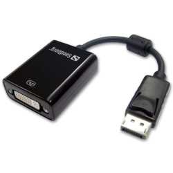 Sandberg DisplayPort Male to DVI-I Female Converter Cable, 20cm, 5 Year Warranty