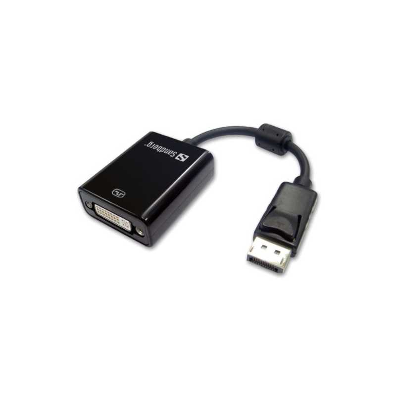 Sandberg DisplayPort Male to DVI-I Female Converter Cable, 20cm, 5 Year Warranty
