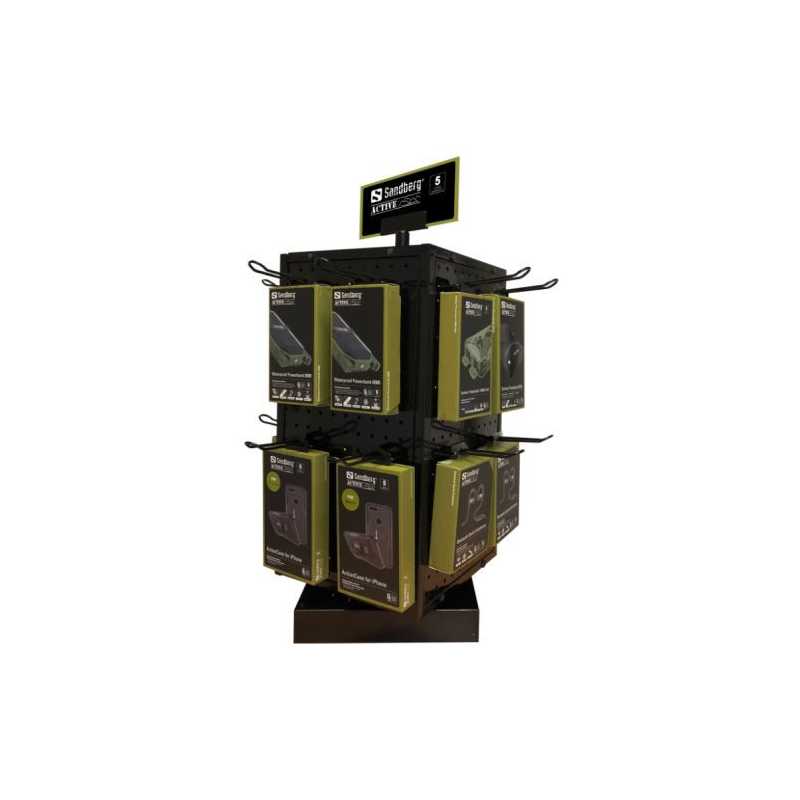 Sandberg Counter Display Stand, Rotatable, Black, 70 x 28 x 28 cm