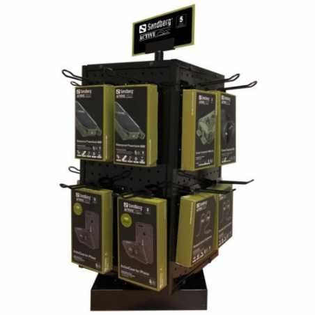 Sandberg Counter Display Stand, Rotatable, Black, 70 x 28 x 28 cm
