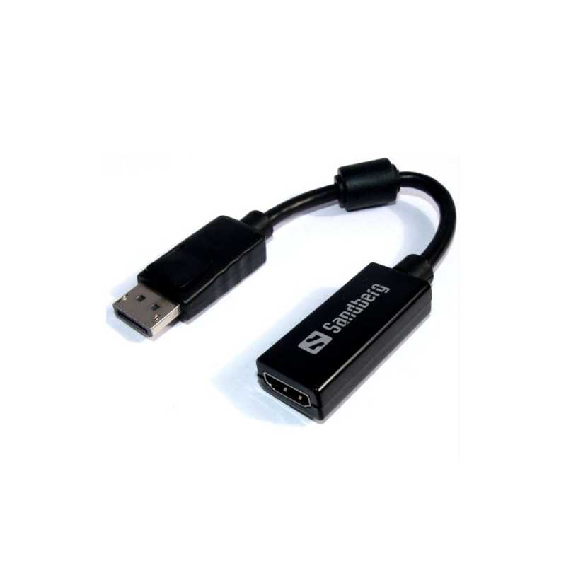 Sandberg DisplayPort Male to Female HDMI Converter Cable, Black, 5 Year Warranty