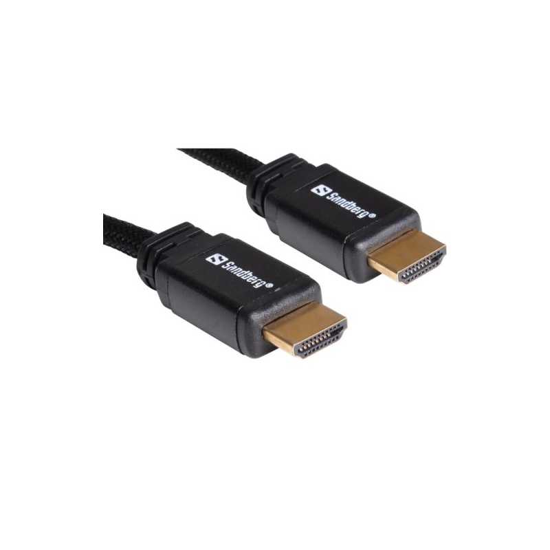Sandberg HDMI 2.0 Cable, 1 Metre, Ultra High Speed, 4K Res, 5 Year Warranty Sandberg HDMI 2.0 Cable, 1 Metre, Ultra High Speed, 4K Res, 5 Year Warranty