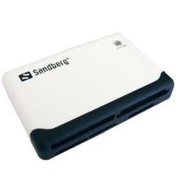 Sandberg (133-46) External Multi Card Reader, USB Powered, Black & White, 5 Year Warranty