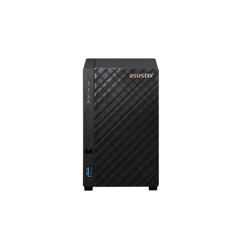 ASUSTOR AS1102T 2-Bay NAS Enclosure, Quad Core 1.4GHz CPU, 1GB, USB3, GB LAN, Black