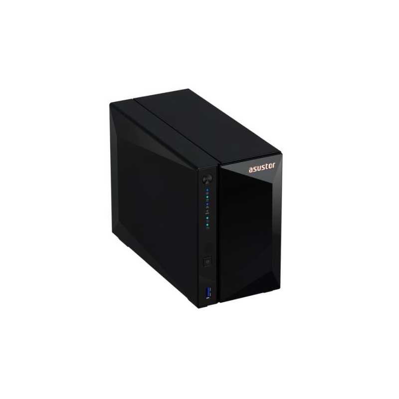ASUSTOR AS3302T 2-Bay NAS Enclosure, Quad Core CPU, 2GB DDR4, USB3, Black