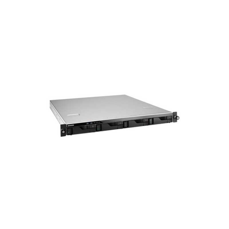 Asustor AS6504RS 4-Bay 1U Rackmount NAS Enclosure (No Drives), Quad Core CPU, 8GB DDR4, 2.5GB LAN, iSCSI/IP-SAN & NFS Support, 2