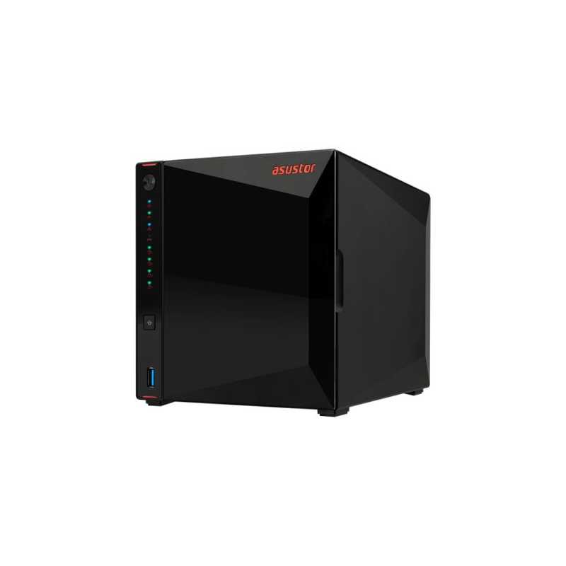 ASUSTOR NIMBUSTOR 4 (AS5304T) 4-Bay NAS Enclosure, Quad Core 2.5GHz CPU, 4GB DDR4, USB3.2, 2.5 GbE Ports, Diamond-cut Exterior