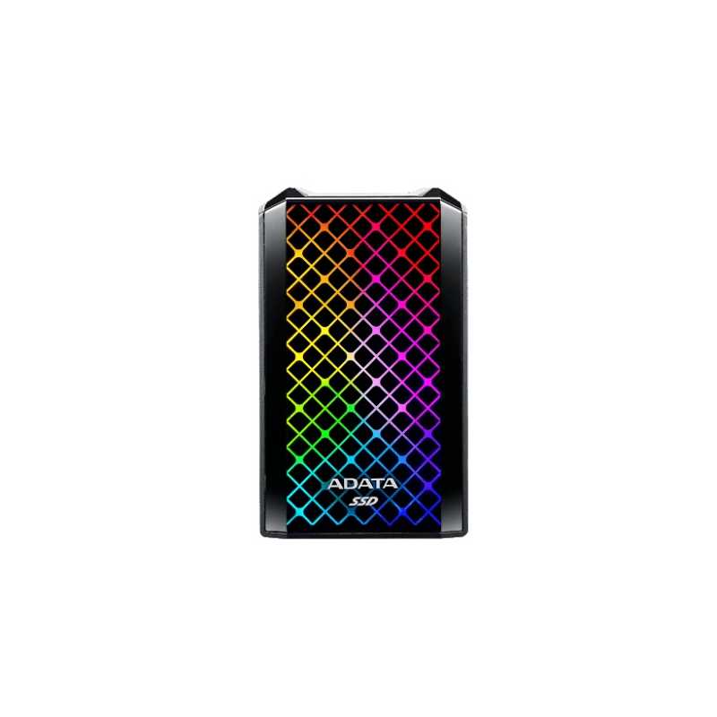 ADATA SE900G 2TB External RGB SSD, USB 3.2 Gen2x2 Type-C (USB-A Adapter), R/W 2000/2000 MB/s, Windows/Mac/Android Compatible
