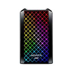 ADATA SE900G 512GB External RGB SSD, USB 3.2 Gen2x2 Type-C (USB-A Adapter), R/W 2000/2000 MB/s, Windows/Mac/Android Compatible