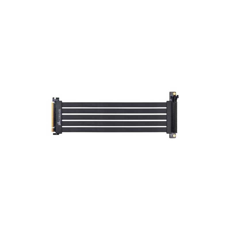 Corsair Premium PCIe 3.0 (x16) Extension Cable, 300mm, 90° Female PCIe, EMI Shielded, Five-Wire Banded Construction
