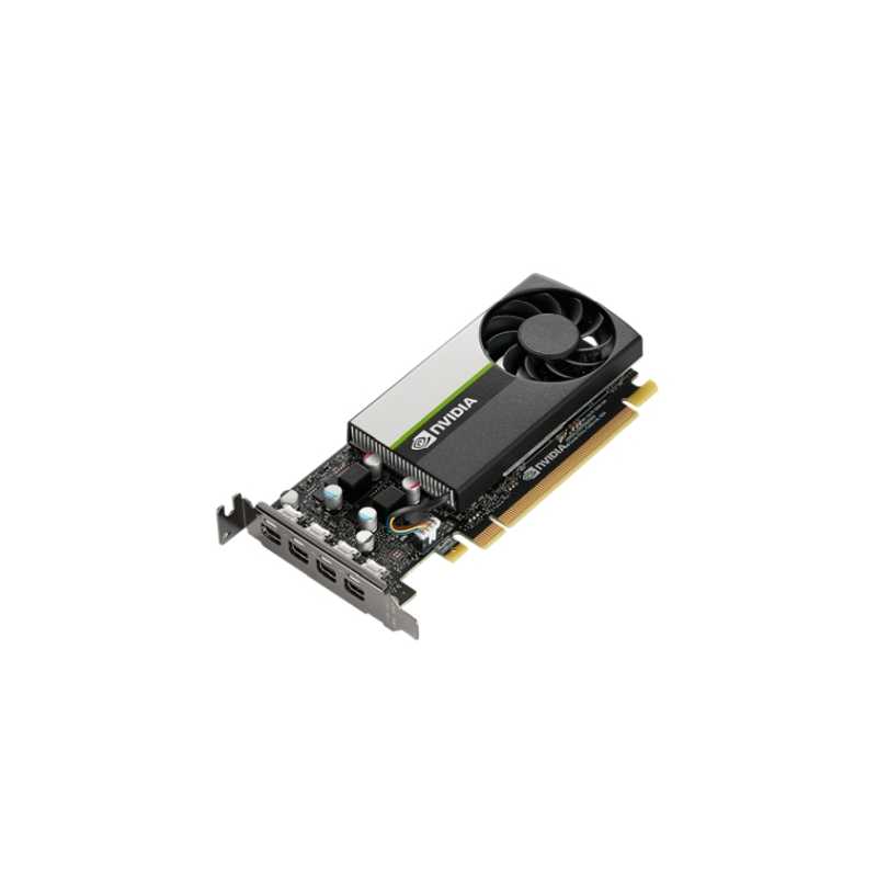 PNY NVidia T600 Professional Graphics Card, 4GB DDR6, 4 miniDP 1.4 (4 x DP adapters), Low Profile (Bracket Included)