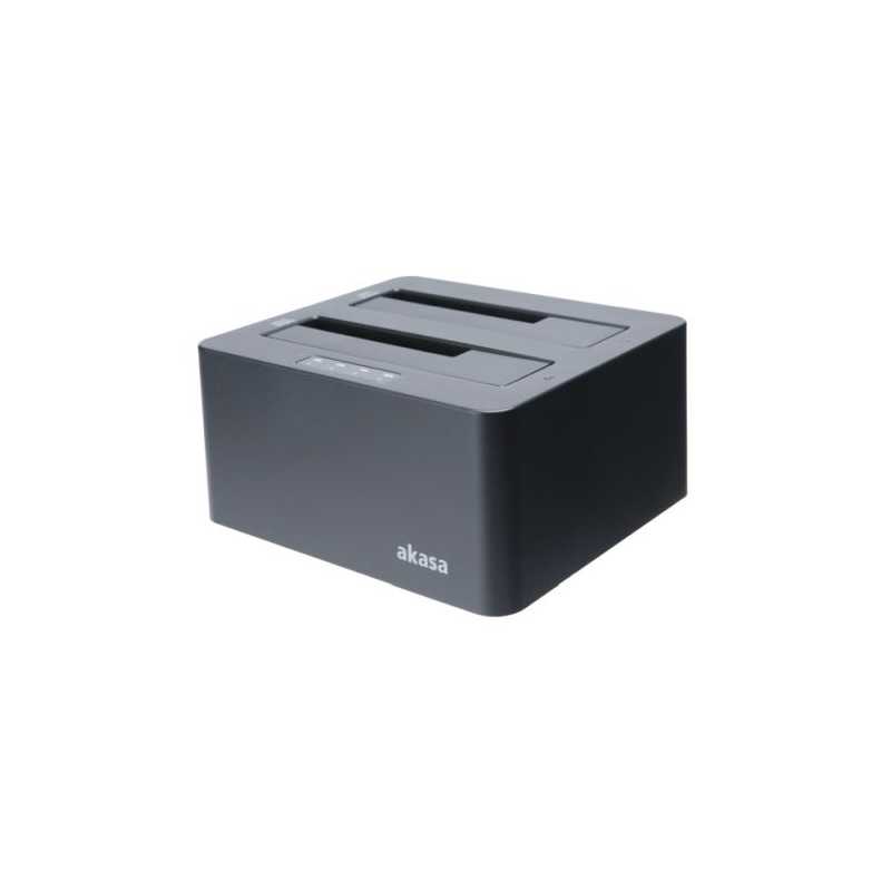 Akasa (DuoDock X3) Dual Bay USB 3.1 Gen1 Clone Docking Station, 2.5"/3.5" SATA