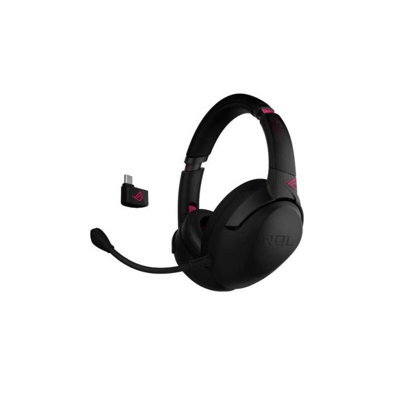 Asus ROG Strix Go 2.4 Wireless Gaming Headset, USB-C/3.5 mm Jack, AI Noise-Cancelling Mic, 25 Hour Battery Life, Electro Punk