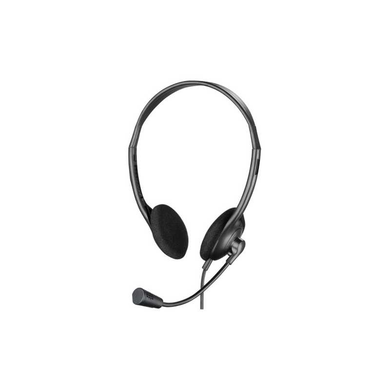 Sandberg (825-30) MiniJack Headset w/ Boom Microphone, 3.5mm Jack (PC Adapter included), Black, OEM, 5 Year Warranty