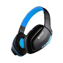 Sandberg Blue Storm Bluetooth Headset, Microphone, 40mm Driver, Foldable, Black & Blue, 5 Year Warranty