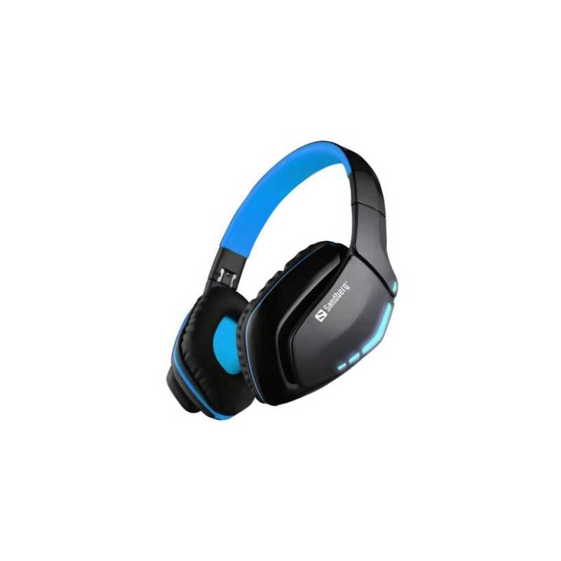 Sandberg Blue Storm Bluetooth Headset, Microphone, 40mm Driver, Foldable, Black & Blue, 5 Year Warranty
