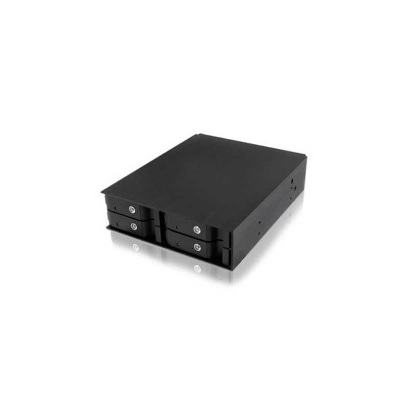 Icy Box Backplane for 4 x 2.5" HDD/SSD Drives, Fits 5.25" Bay, Aluminium, Lockable