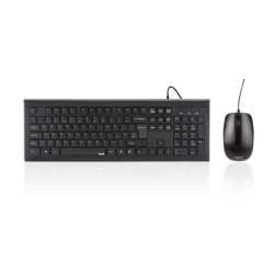 Hama Cortino Wired Keyboard and Mouse Desktop Kit, Soft Touch Keys,  1000 DPI Mouse