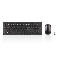 Hama Cortino Wireless Keyboard and Mouse Desktop Kit, Soft Touch Keys, 12 Media Keys, Up to 1600 DPI Mouse