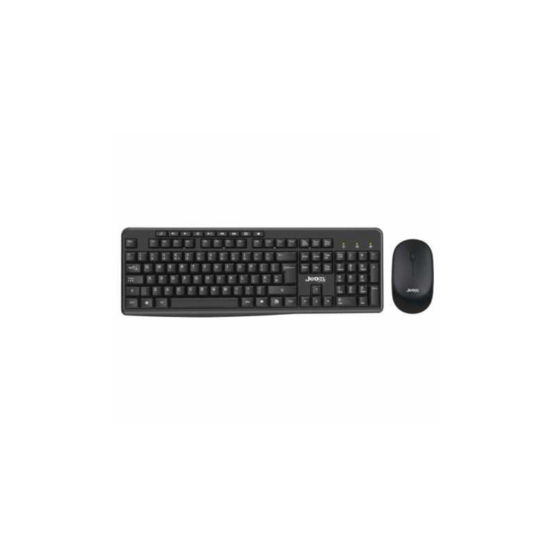 Jedel WS770 Wireless Desktop Kit, Multimedia Keyboard, 1600 DPI Mouse, Black