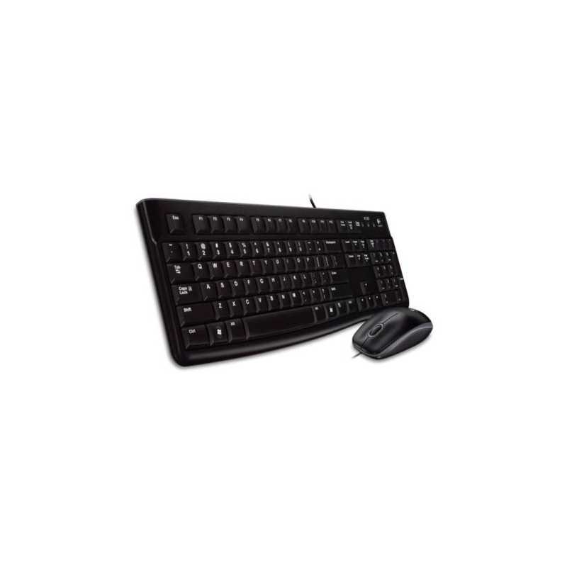 Logitech MK120 Wired Keyboard and Mouse Desktop Kit, USB, Low Profile