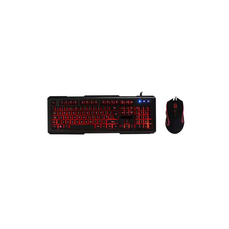 Pulse PXG Strike LED Gaming Desktop Kit, 7 LED Colour Options, Backlit Multimedia Keyboard, 800-2000 DPI LED Mouse w/ 7 Buttons 