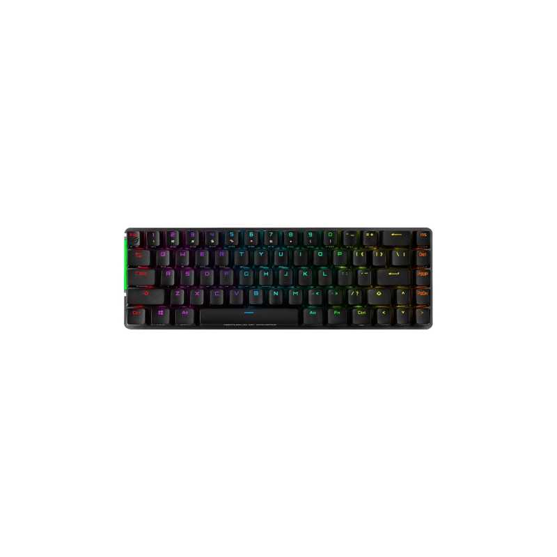 Asus ROG FALCHION Compact 65% Mechanical RGB Gaming Keyboard, Wireless/USB, Cherry MX Red, Per-key RGB Lighting, Touch Panel, 45
