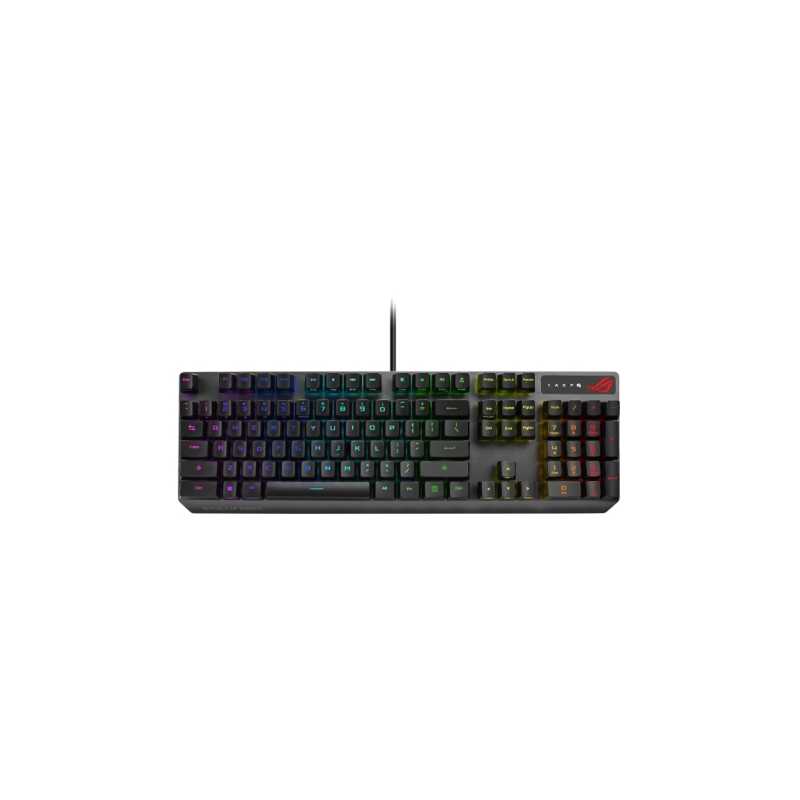 Asus ROG STRIX SCOPE RX Optical Mechanical RGB Gaming Keyboard, All-round Illumination, IP56, USB Passthrough, Alloy Top Plate, 