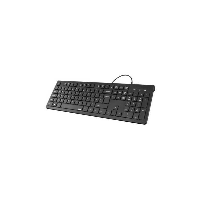 Hama KC-200 Multimedia Keyboard, USB, Flat Keys, Splash Proof