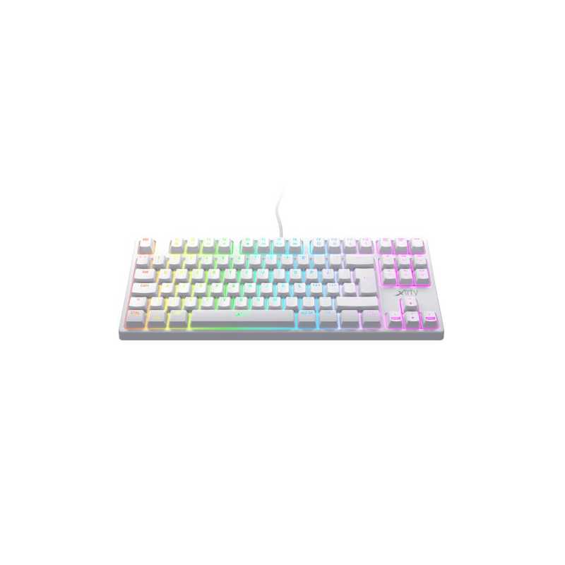 Xtrfy K4 RGB TKL Compact Mechanical Gaming Keyboard, Tenkeyless , Full N-key Rollover, 1000Hz, Adjustable RGB, White
