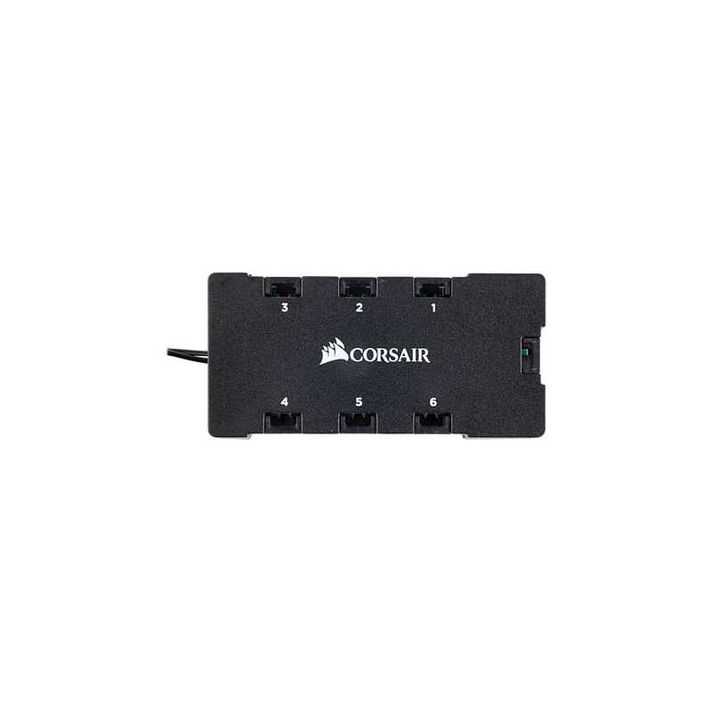 Corsair 6-port RGB LED Hub for Corsair RGB Fans, 6x 4-pin Connectors, Power via SATA