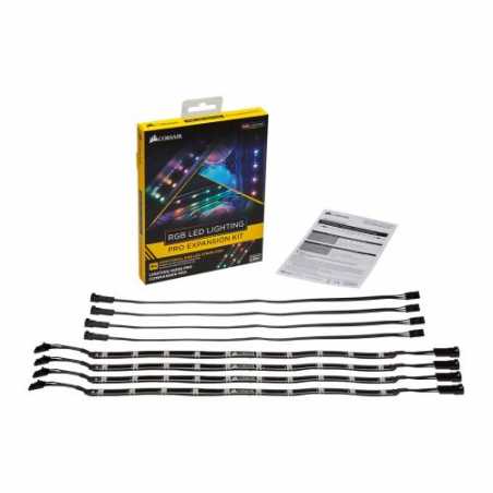 Corsair RGB LED Lighting PRO Expansion Kit, 4 x Individually Addressable RGB LED Strips + Extension Cables 