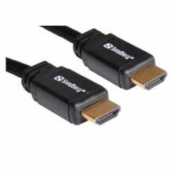 Sandberg HDMI 2.0 Cable, 2 Metres, Braided Cable, Black