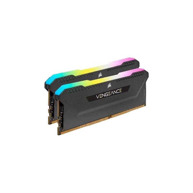 Corsair Vengeance RGB Pro SL 16GB Memory Kit (2 x 8GB), DDR4, 3200MHz (PC4-25600), CL16, XMP 2.0, Black
