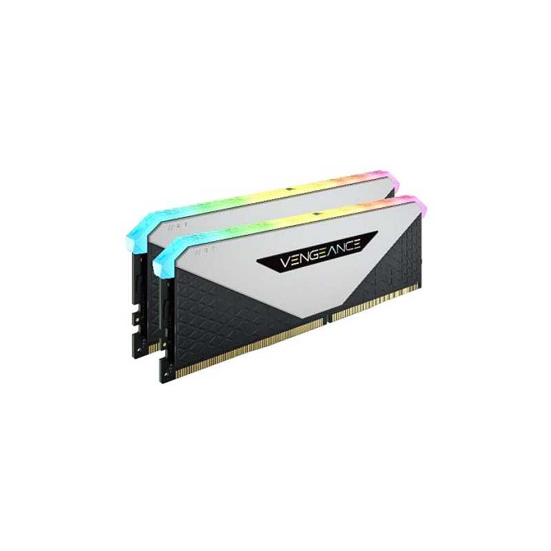 Corsair Vengeance RGB RT 32GB Memory Kit (2 x 16GB), DDR4, 3600MHz (PC4-28800), CL18, XMP 2.0, 10 LEDs, AMD Optimised, White