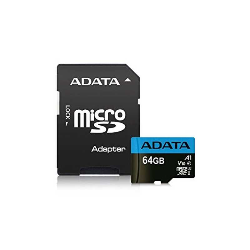 ADATA 64GB Premier Micro SDXC Card with SD Adapter, UHS-I Class 10 with A1 App Performance