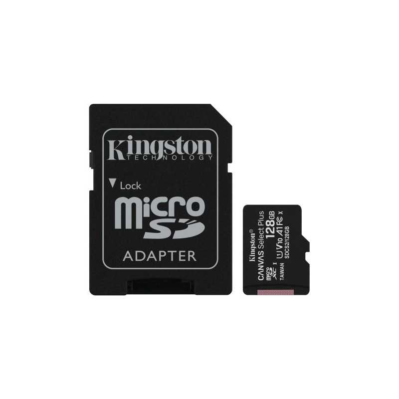 Kingston 128GB Canvas Select Plus Micro SDXC Card with SD Adapter, Class 10 with A1 App Performance