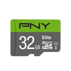 PNY microSDXC Elite 32GB Micro SDXC Card with SD Adapter, UHS-I Class 10
