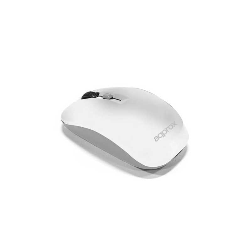 Approx APPXM180X Wireless Optical Mouse, 800-1600 DPI, Nano USB, White & Grey