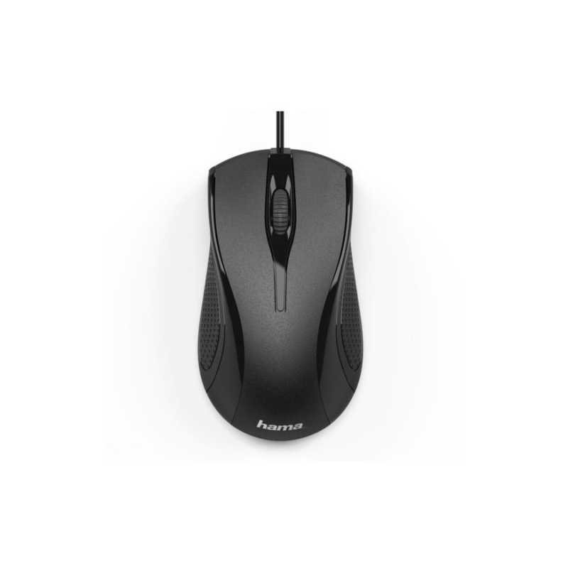 Hama MC-200 Wired Optical Mouse, 1000 DPI, USB, 3 Buttons, Black