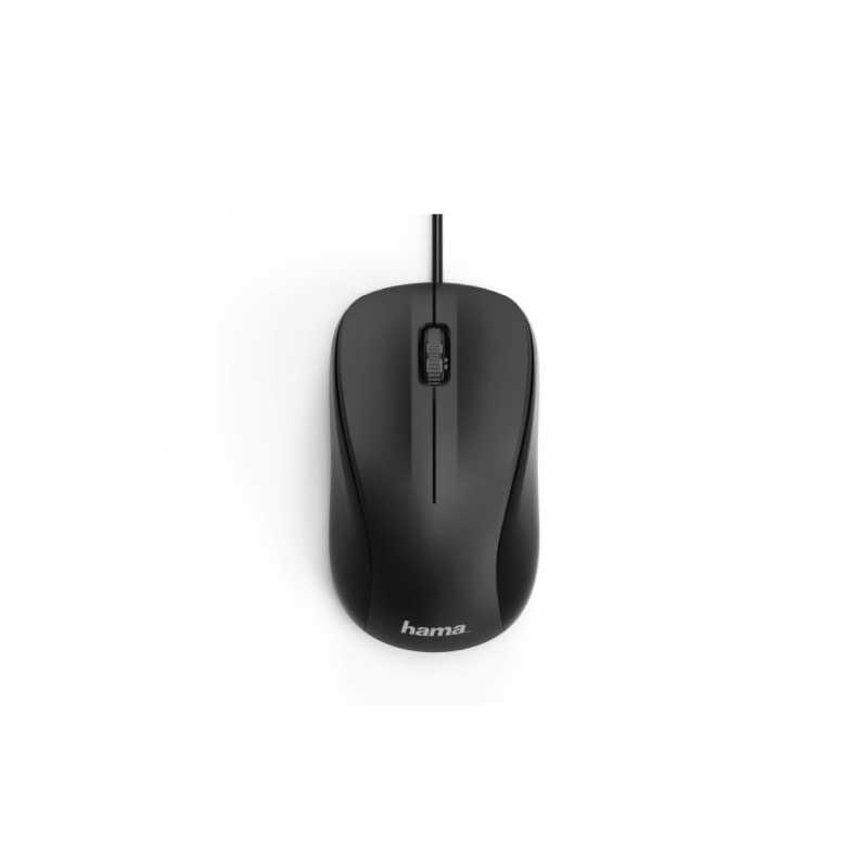 Hama MC-300 Wired Optical Mouse, 1200 DPI, USB, 3 Buttons, Black