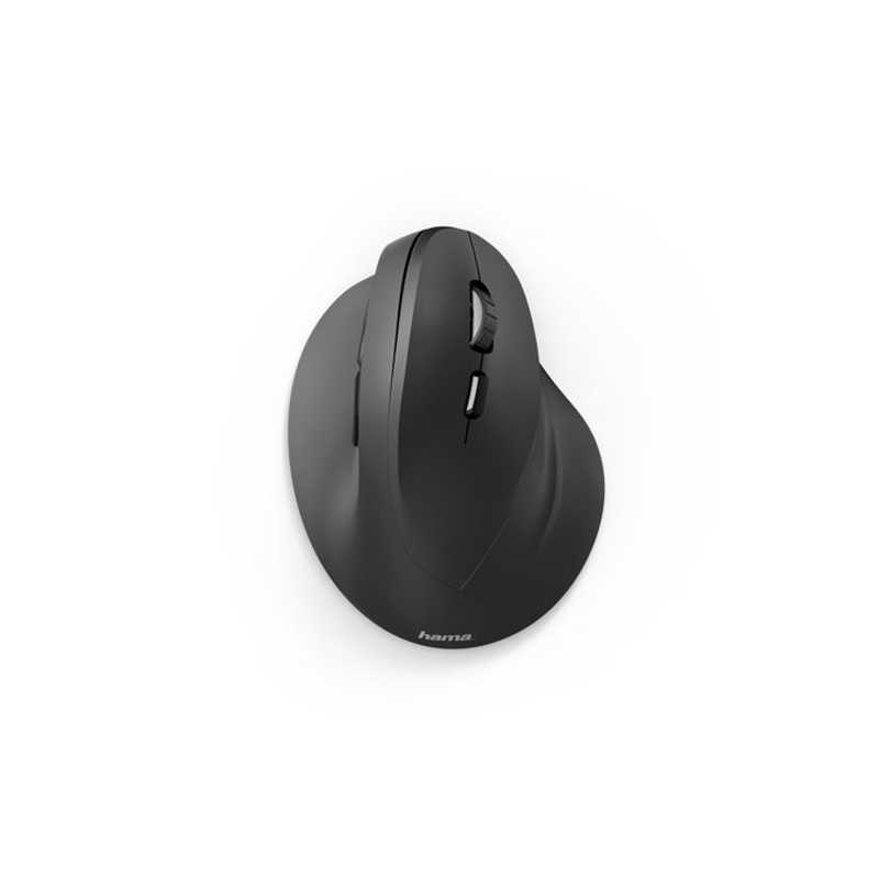 Hama Vertical Ergonomic EMW-500 Wireless Optical Mouse, 6 Buttons, Browser Buttons, 1000-1800 DPI, Black *Right Handed version*
