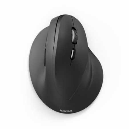 Hama Vertical Ergonomic EMW-500 Wireless Optical Mouse, 6 Buttons, Browser Buttons, 1000-1800 DPI, Black *Right Handed version*