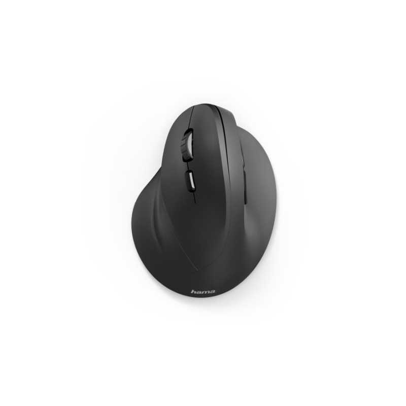 Hama Vertical Ergonomic EMW-500L Wireless Optical Mouse, 6 Buttons, Browser Buttons, 1000-1800 DPI, Black *Left Handed version*