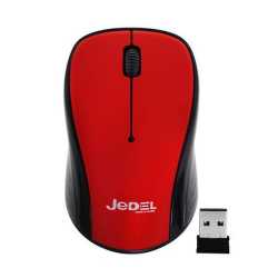 Jedel W920 Wireless Optical Mouse, 1000 DPI, Nano USB, 3 Buttons, Deep Red & Black