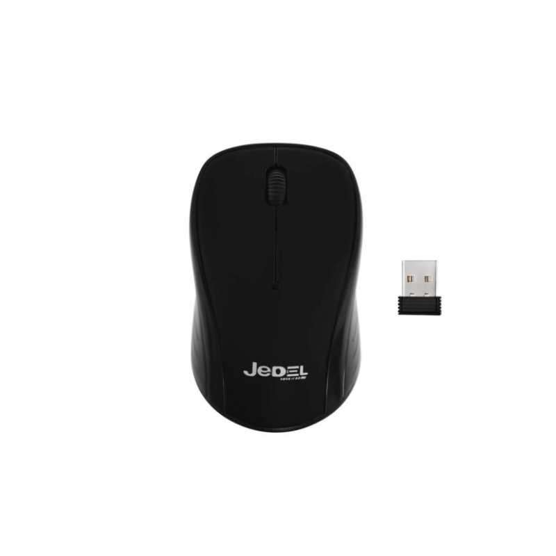 Jedel W920 Wireless Optical Mouse, 1000 DPI, Nano USB, 3 Buttons, Black